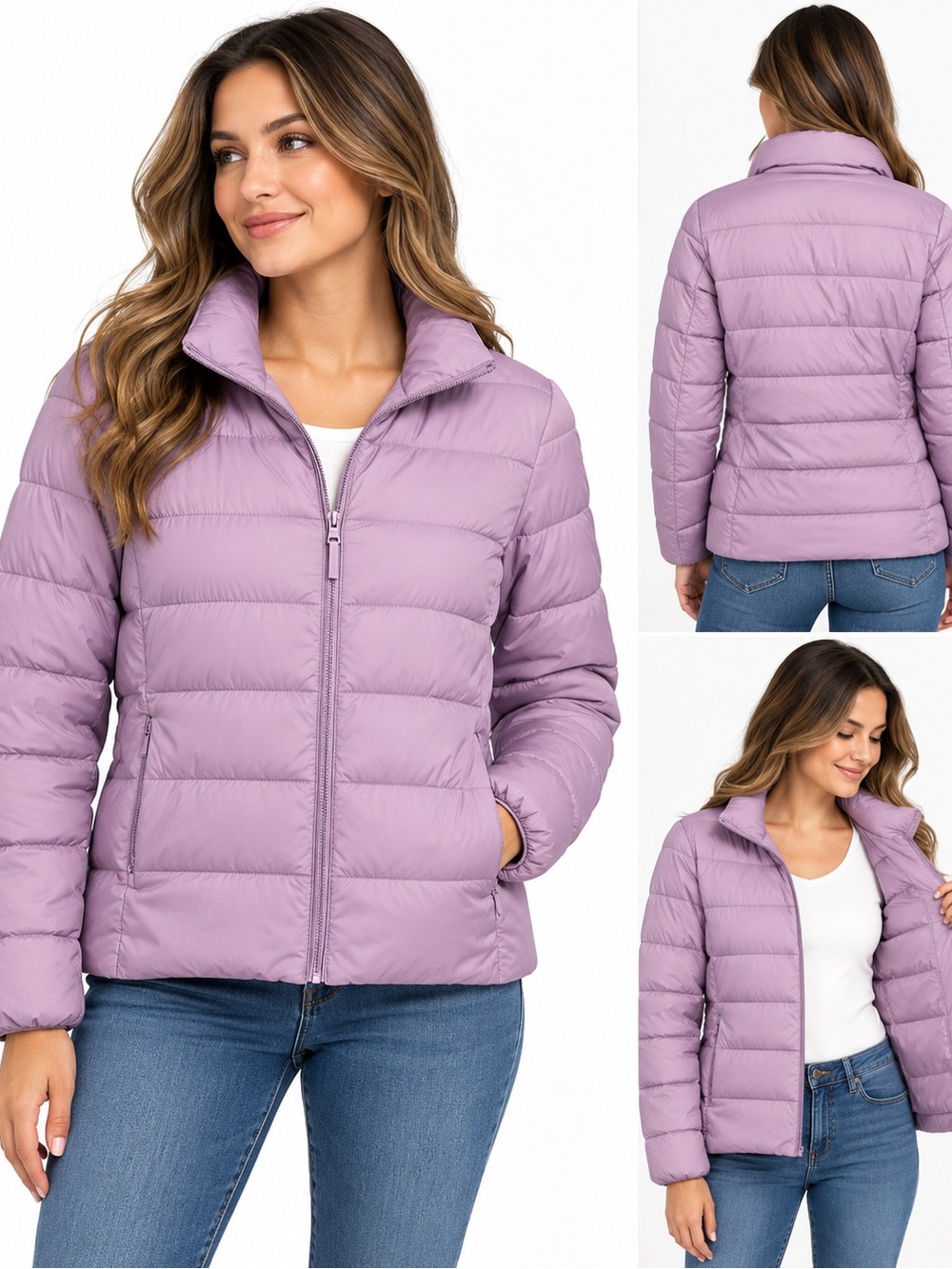 Uniqlo Lavender Quilted Puffer Jacket - Women's Light Purple Coat